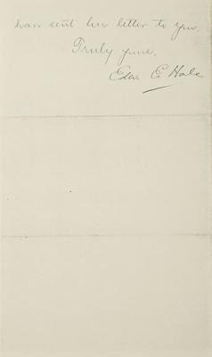 Lot #678 Edward Everett Hale Autograph Letter Signed and Signed Photograph - Image 3
