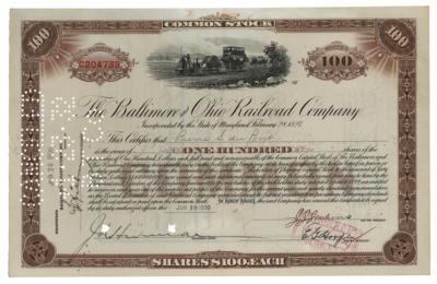 Lot #111 Pierre S. du Pont Signed Stock