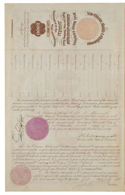 Lot #473 New Orleans, Mobile and Chattanooga Railroad Company Bond - Image 2