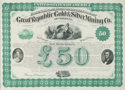 Lot #453 Great Republic Gold & Silver Mining Company Bond - Image 2