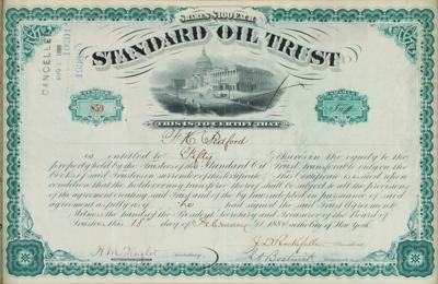 Lot #122 John D. Rockefeller and Henry M. Flagler Signed Stock Certificate - Image 2