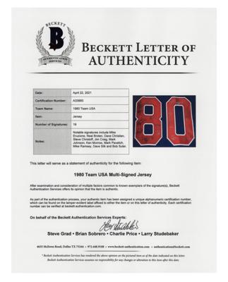 Lot #1013 Miracle on Ice Signed Jersey - Image 6