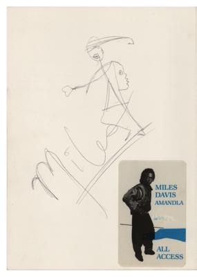 Lot #708 Miles Davis Signed Sketch - Image 1