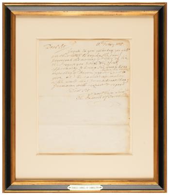 Lot #95 Charles Carroll of Carrollton Autograph Letter Signed - Image 1