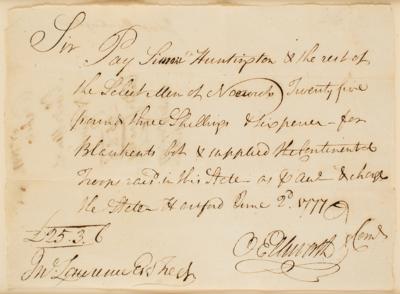 Lot #267 Oliver Ellsworth Document Signed - Image 2