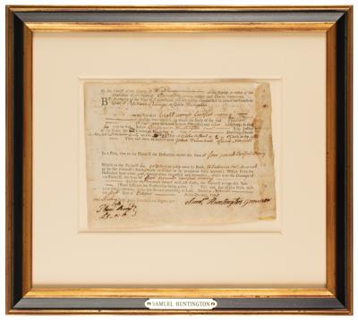 Lot #313 Samuel Huntington Document Signed