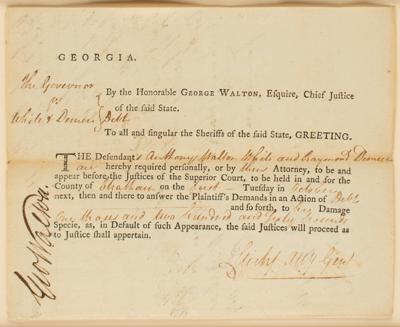 Lot #99 George Walton Document Signed - Image 2