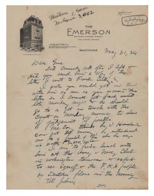 Lot #338 Simon Lake Autograph Letter Signed - Image 1