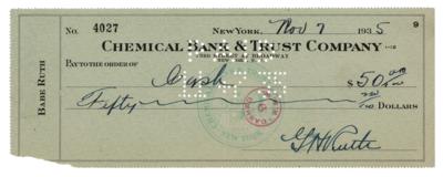 Lot #988 Babe Ruth Signed Check - Image 1