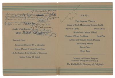 Lot #562 Amelia Earhart Signed Program - Image 1