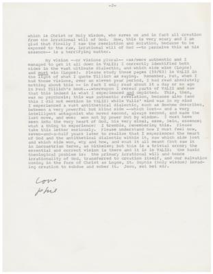 Lot #673 Philip K. Dick: On his VALIS visions: 