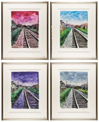 Lot #722 Bob Dylan (4) Signed 'Train Tracks' Lithographs - Image 1