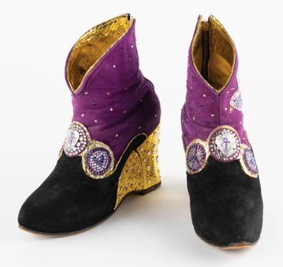 Lot #762 Prince-Played Guitar Pick Boots: Handcrafted Prince-inspired boots by glam-rock shoemaker Chris Francis - Image 1