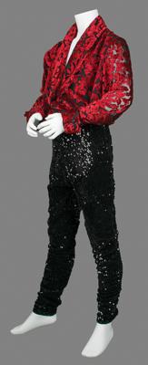 Lot #779 Prince's Personally-Worn Red Velvet and Black Sequin Outfit Outfit - Image 2