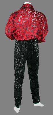Lot #779 Prince's Personally-Worn Red Velvet and Black Sequin Outfit Outfit - Image 4