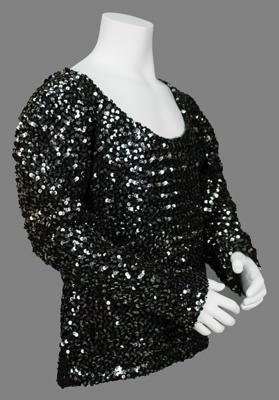 Lot #771 Prince's Personally-Worn Black Silver Sequin Top Top - Image 1