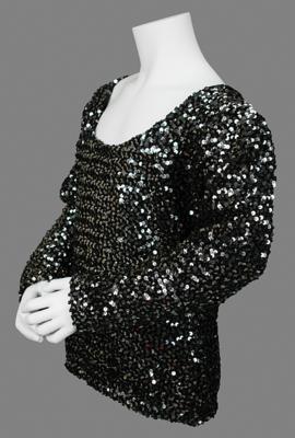 Lot #771 Prince's Personally-Worn Black Silver Sequin Top Top - Image 2