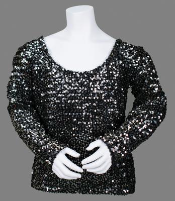 Lot #771 Prince's Personally-Worn Black Silver Sequin Top Top - Image 3