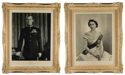 Lot #167 Queen Elizabeth and Prince Philip Oversized Signed Photographs - Image 1