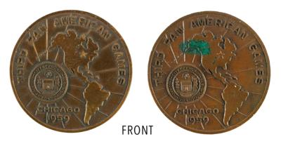 Lot #6063 Chicago 1959 Pan American Games Winner's and Participation Medals - Image 1