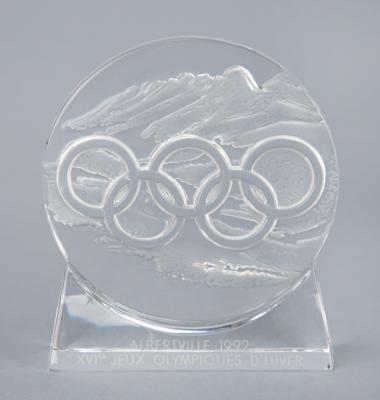 Lot #6134 Albertville 1992 Winter Olympics Lalique Paperweight - Image 1