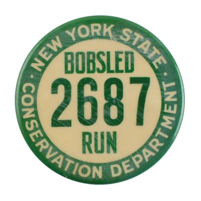 Lot #6029 Lake Placid 1932 Winter Olympics Bobsled Waiver Button - Image 1