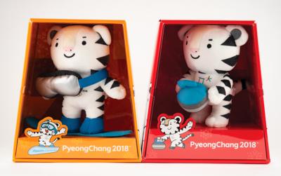 Lot #6179 PyeongChang 2018 Winter Olympics (2) Plush Mascots - Image 1