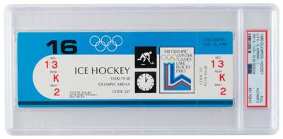 Lot #6103 Lake Placid 1980 Winter Olympics USA Hockey Ticket (2/16) - Image 1