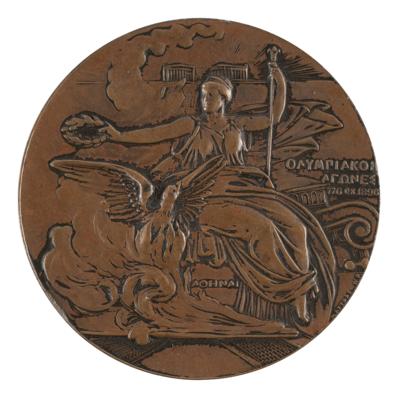 Lot #6015 Athens 1906 Olympics Bronze Participation Medal - Image 1