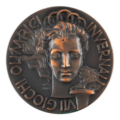 Lot #6059 Cortina 1956 Winter Olympics Bronze Participation Medal - Image 1