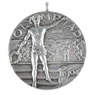 Lot #6013 Daniel Frank's St. Louis 1904 Olympics Silver Winner's Medal - Image 1