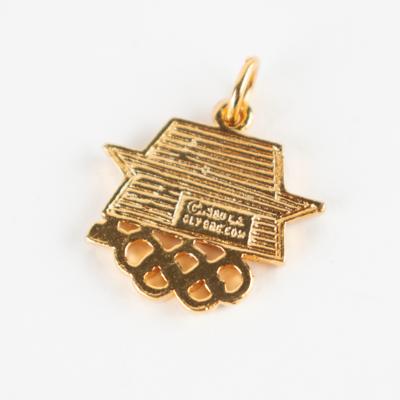 Lot #6122 Los Angeles 1984 Summer Olympics Volunteer Participation Medal and (6) Gold Logo Charms - Image 5
