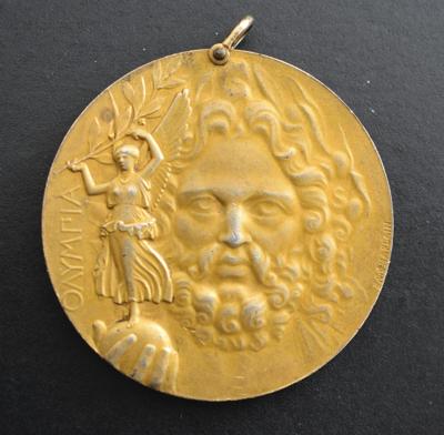 Lot #6016 Athens 1906 Intercalated Olympics Gold Winner's Medal - Image 1
