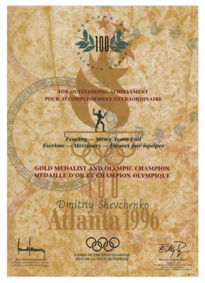Lot #6154 Atlanta 1996 Summer Olympics Gold Winner's Medal Diploma - Image 1
