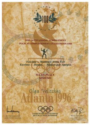 Lot #6155 Atlanta 1996 Summer Olympics Winner's Diploma - Image 1