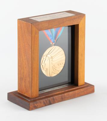 Lot #6131 Calgary 1988 Winter Olympics Gold Sample Winner's Medal - Image 1