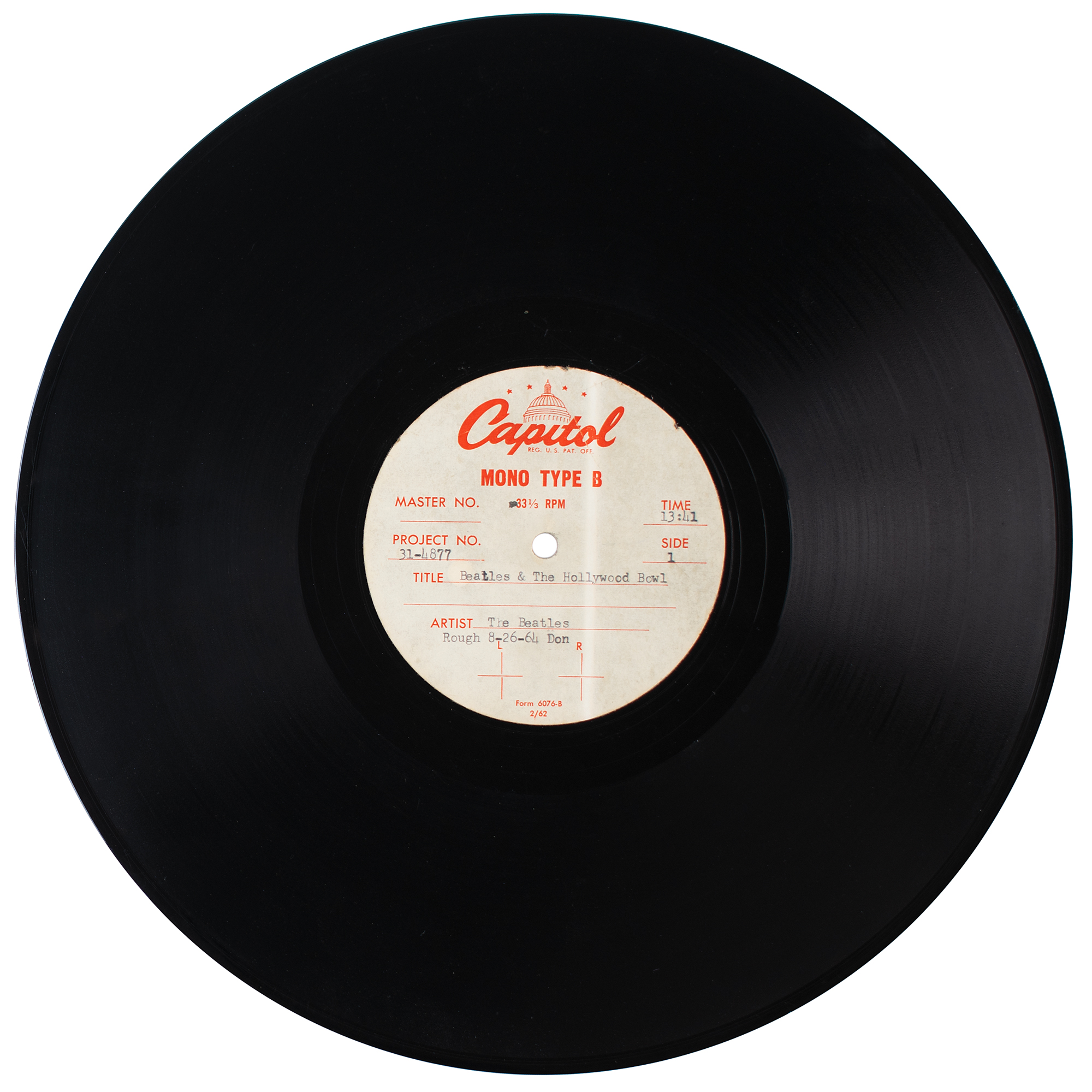 Beatles Live at the Hollywood Bowl Acetate | RR Auction