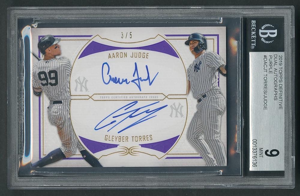 2019 Topps Definitive Dual Autographs Purple Aaron Judge/Gleyber
