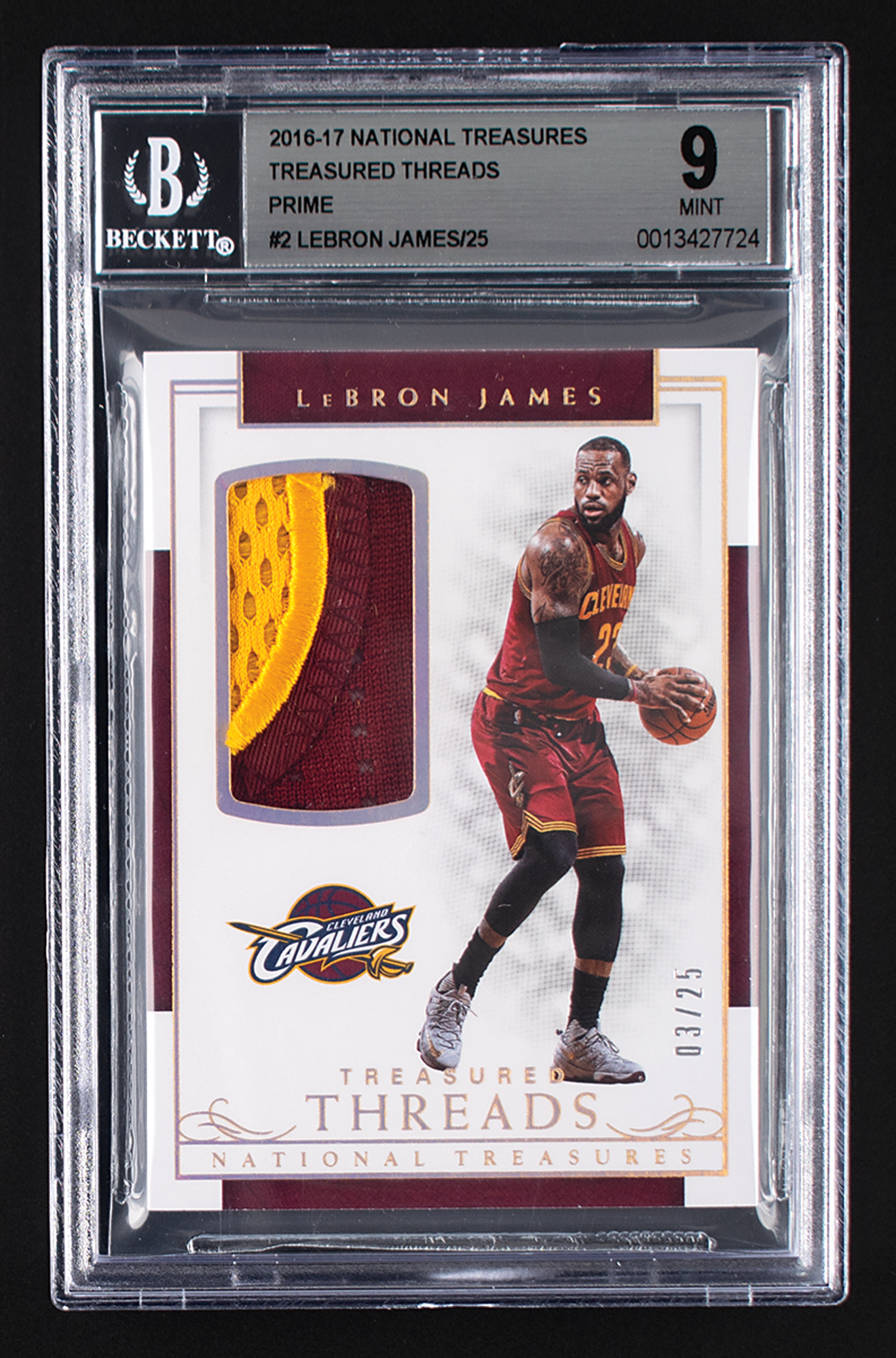 2016-17 National Treasures Treasured Threads Lebron James Patch (3/25)