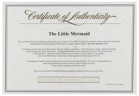 Lot #444 Sebastian production cel from The Little Mermaid Production Cel - Image 3