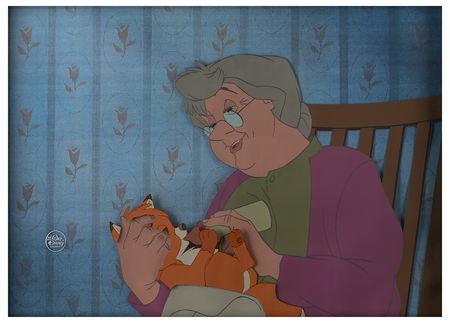 Lot #449 Tod and Widow Tweed production cel from The Fox and the Hound Production Cel - Image 1