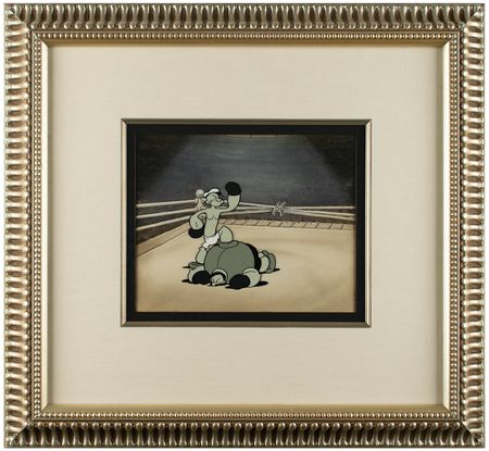 Lot #432 Popeye and Bluto production cel and production background from Let's You and Him Fight - Image 2