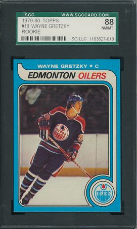 Lot #1047 1979 Topps #18 Wayne Gretzky RC SGC NM/MT 88 Hockey Card - Image 1