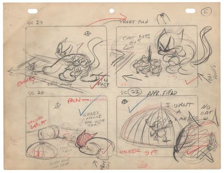 Lot #439 Complete production storyboard for the Betty Boop and Pudgy the Pup short film Pudgy the Watchman Complete Storyboard - Image 3