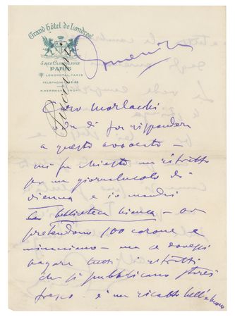 Lot #512 Giacomo Puccini Autograph Letter Signed - Image 1