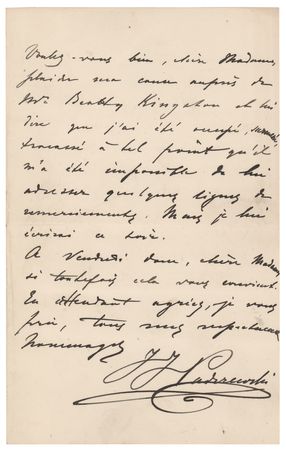 Lot #556 Ignace J. Paderewski Autograph Letter Signed - Image 2