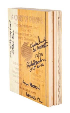 Lot #351 Apollo 12 Signed Houston Rockets Basketball Court Section - Image 2