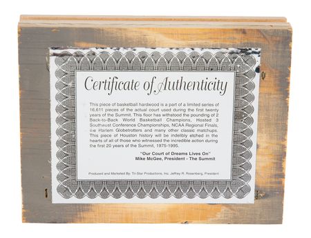 Lot #351 Apollo 12 Signed Houston Rockets Basketball Court Section - Image 3