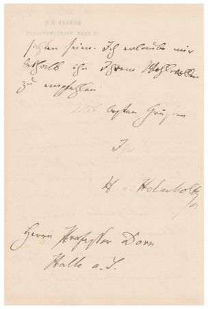 Lot #128 Hermann von Helmholtz Autograph Letter Signed - Image 2