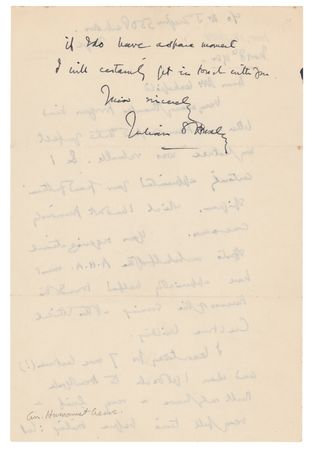 Lot #133 Julian Huxley Autograph Letter Signed - Image 2
